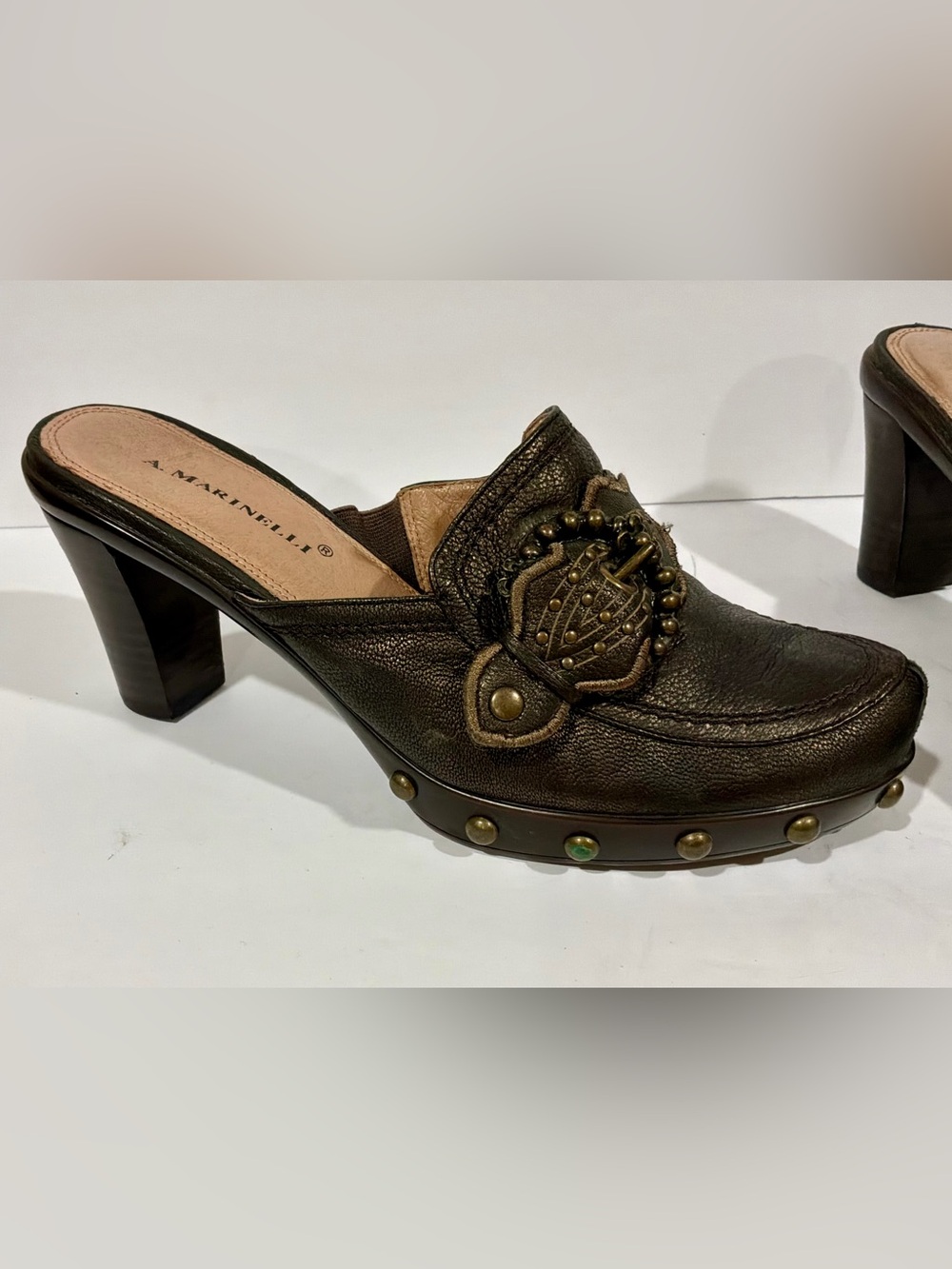 A. Marinelli….Leather Mule Heel